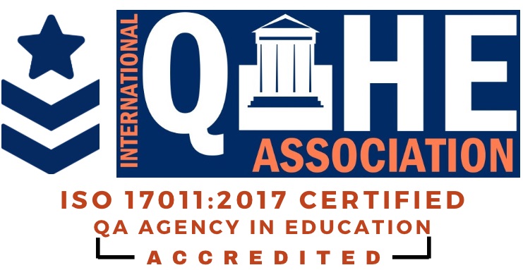 Selo QAHE International Association, ISO 17011:2017 Certified, QA Agency in Education, Accredited